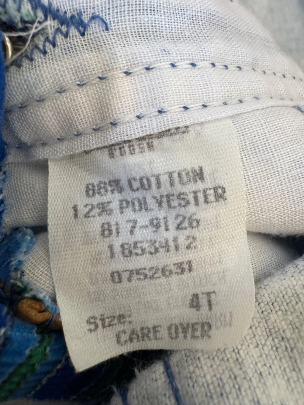 VTG OshKosh Corduroy Vestbak Overalls Blue  Western Horse Pattern Toddler 4T USA